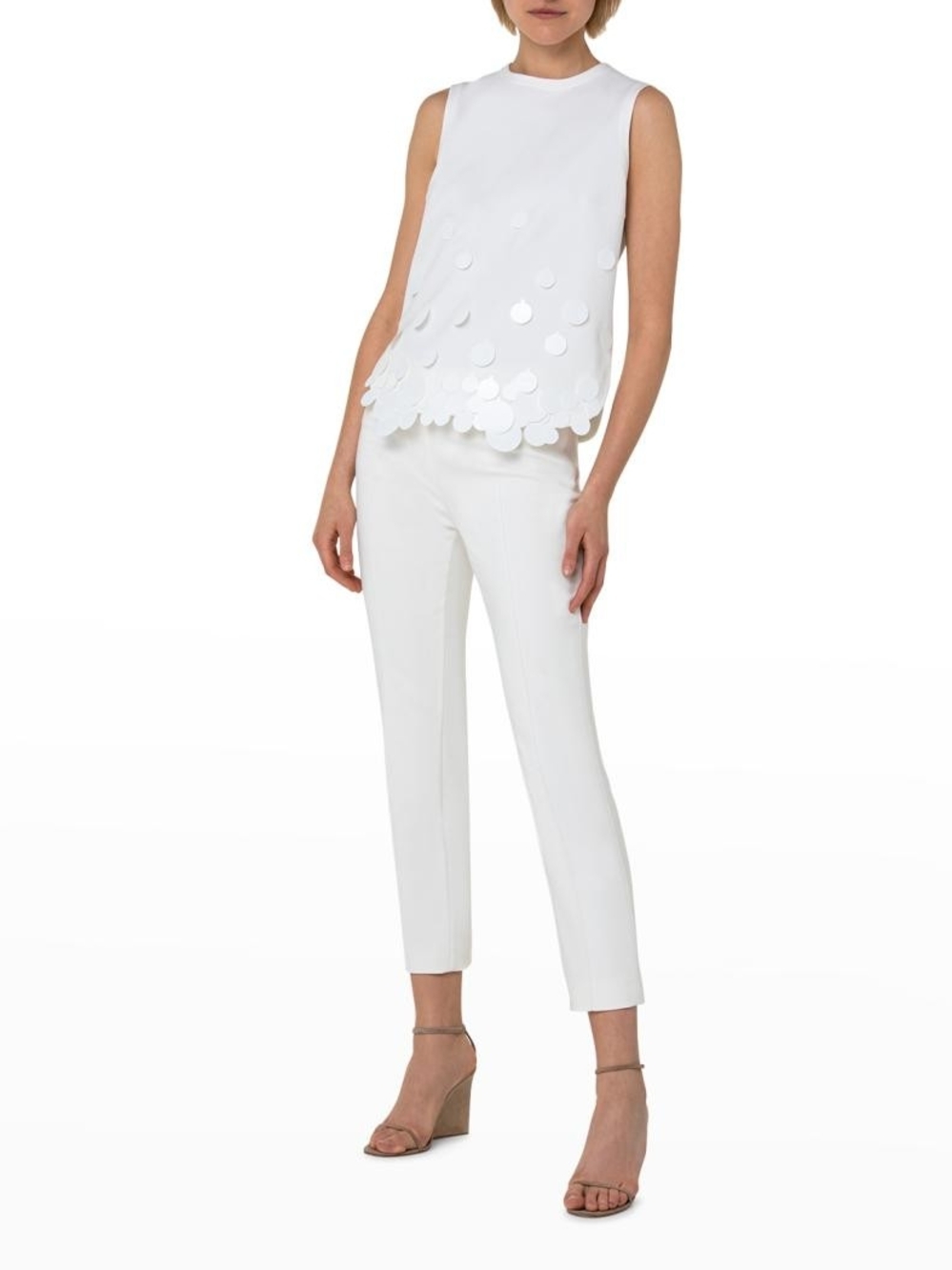 Akris punto Dot Sequin Applique Top Size 10